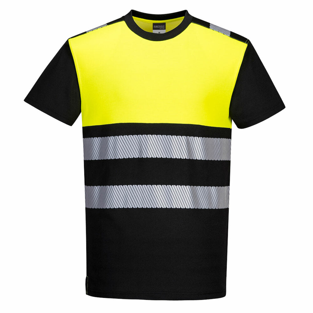 Portwest  - PW3 Hi-Vis Class 1 T-Shirt - Black/Yellow