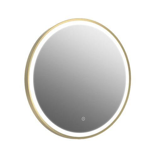Rosie 600mm Round Brass De-Mist LED Touch Mirror