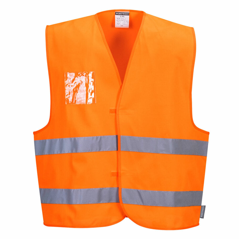 Portwest - Hi-Vis Vest - Dual ID Holder - Orange