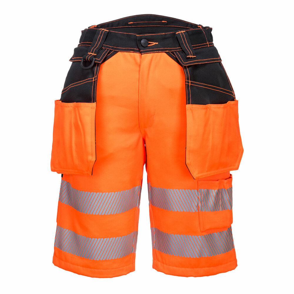 Portwest  - PW3 Hi-Vis Holster Shorts - Orange/Black