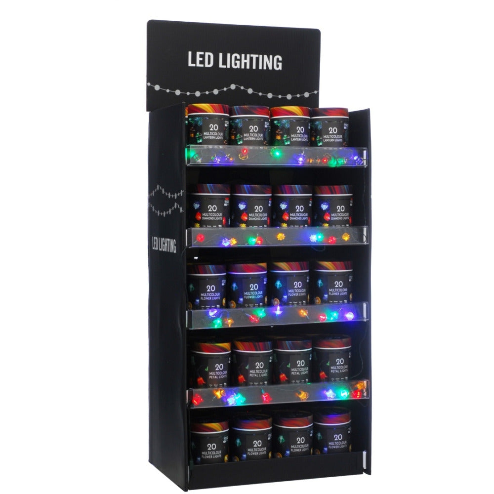 Festive 20 Multi-Coloured LED Retro Party Lights - 60 Pce FSDU