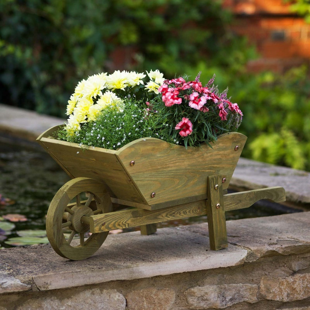 Smart Garden - Woodland Wheelbarrow Planter - Tan, FSC 1