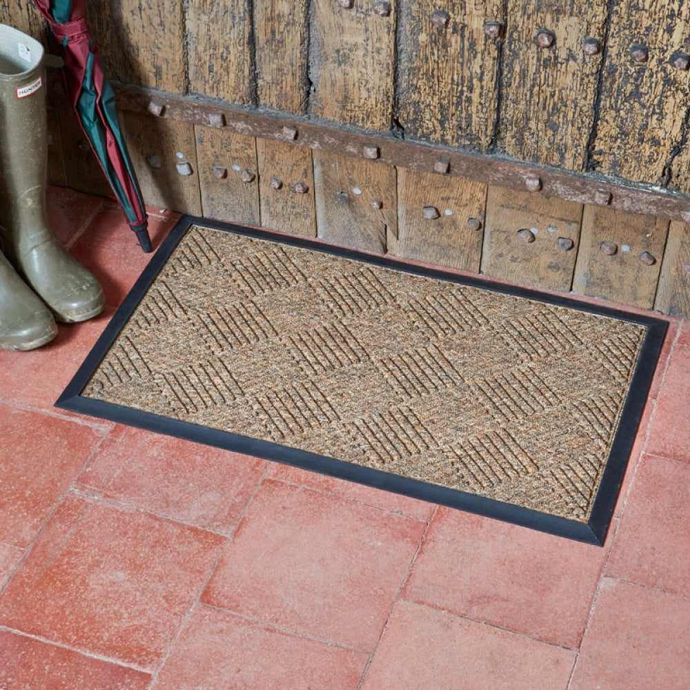Outside In - Opti-Mat Chestnut Chequered - Rubber Backed 75x45cm