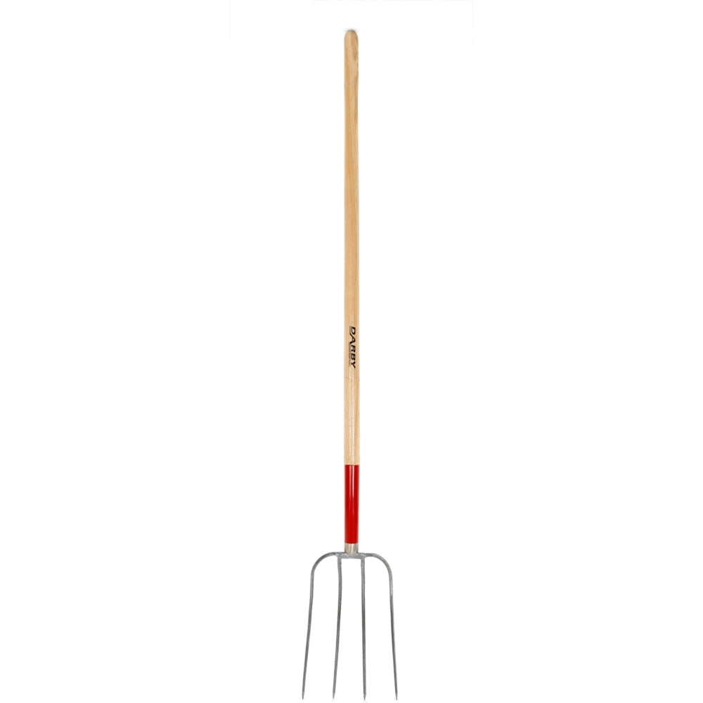 True Temper Darby C/S 4 Tine Manure Fork LH Red Ferrule
