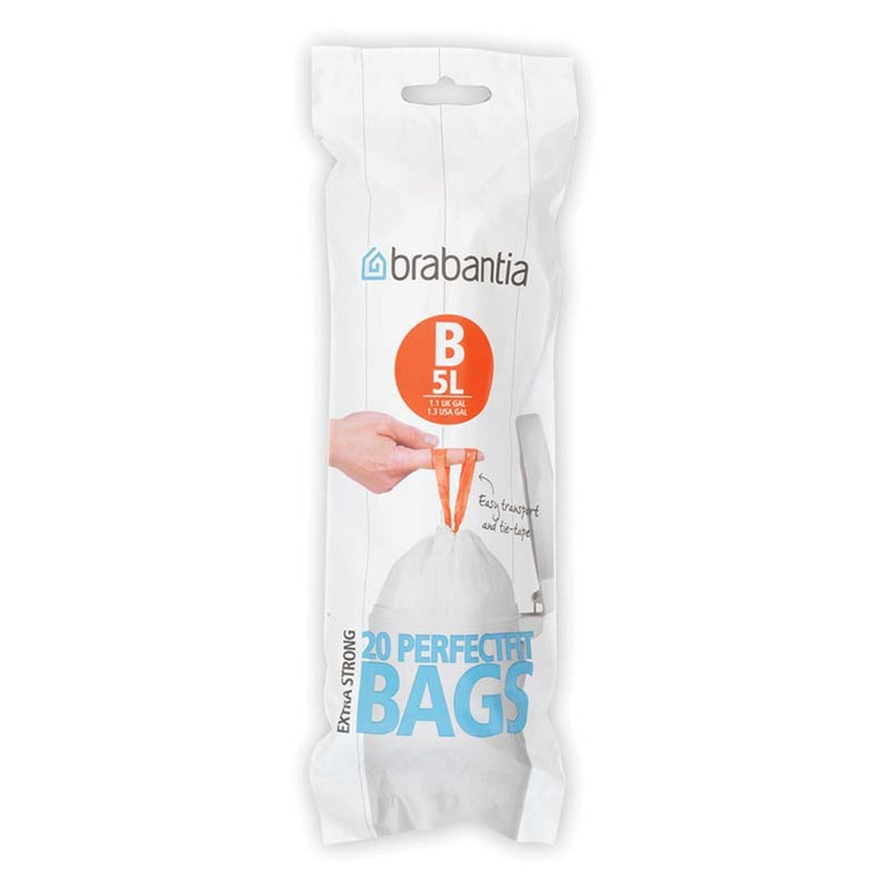 Brabantia - Perfect Fit Bags Code B 5L 20 pcs - White