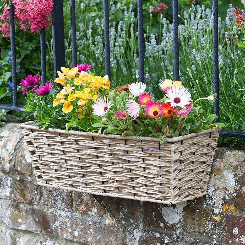 Smart Garden - 19in Bari Faux Rattan Planter - Sand