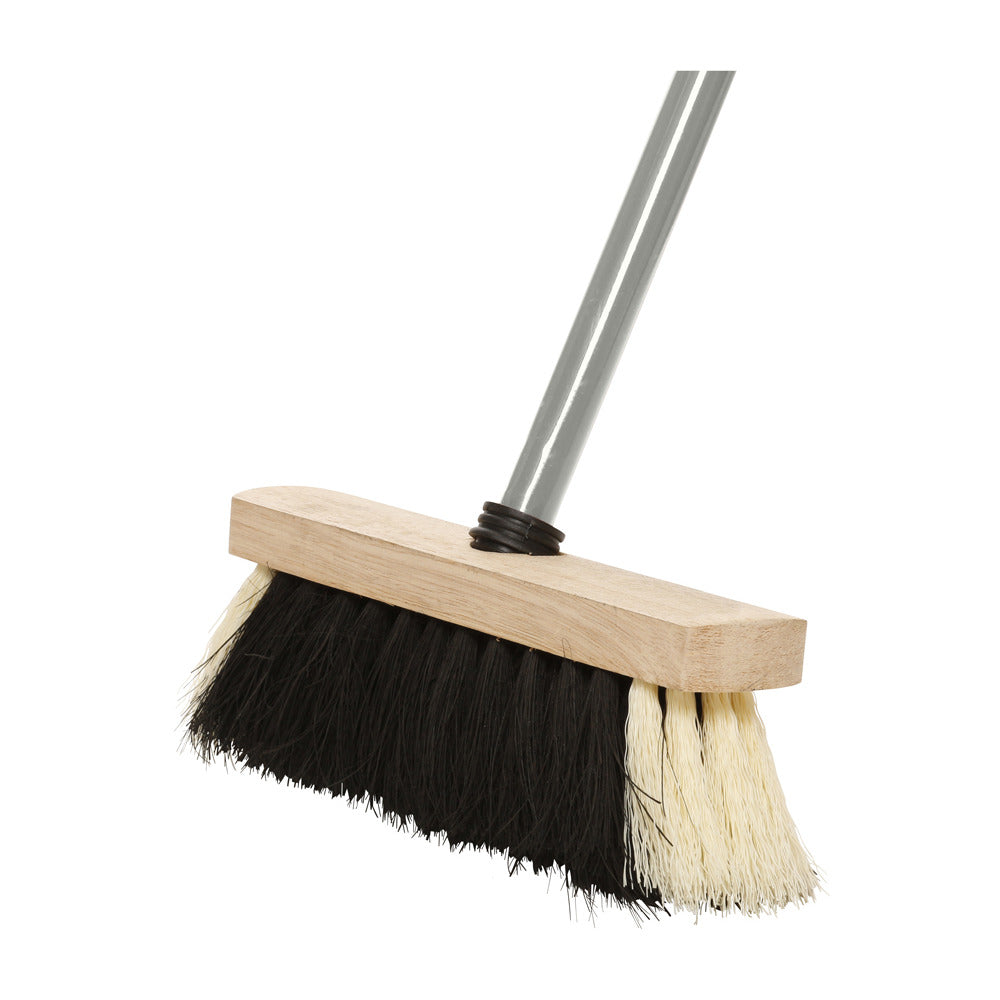 Dosco - 11\ Black & White Broom & Metal Handle