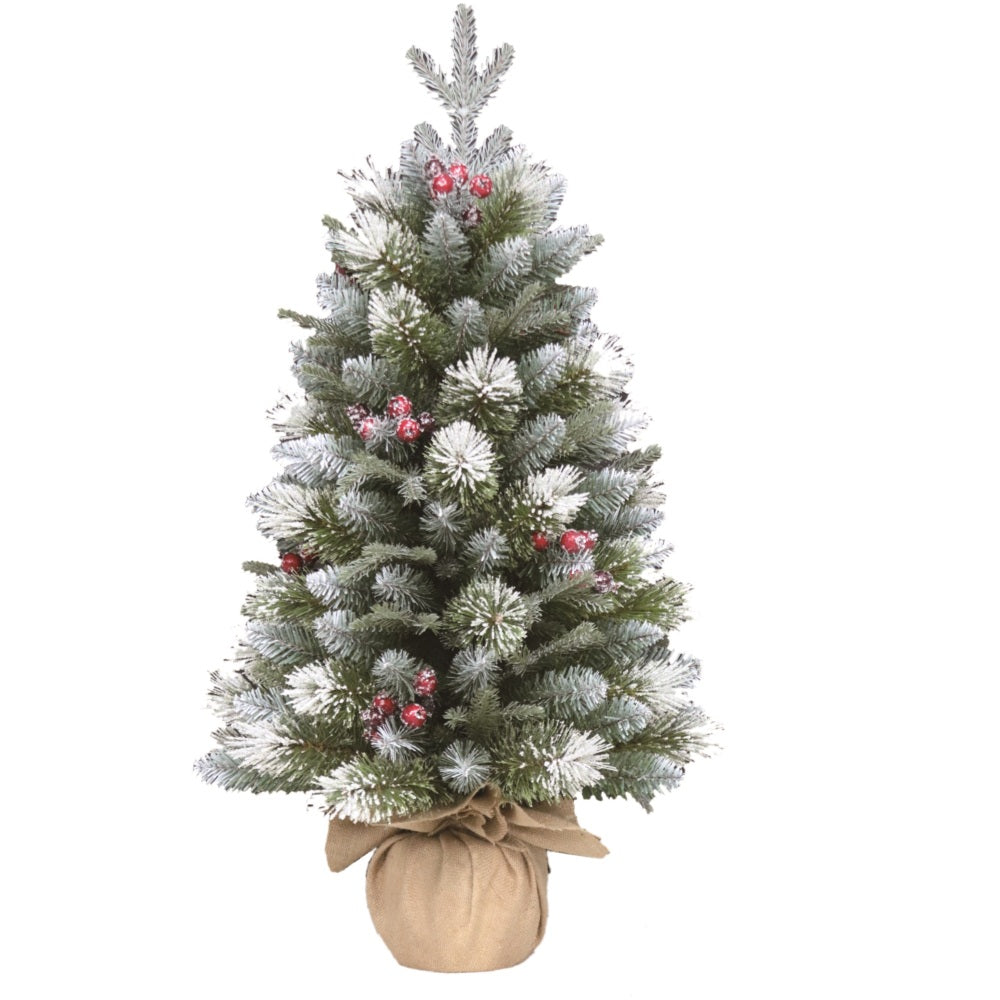 Puleo Berry Spruce Frosted Mini Tree - 3ft