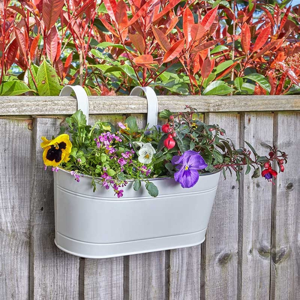 Smart Garden - 12in Fence & Balcony Hanging Planter - Ivory