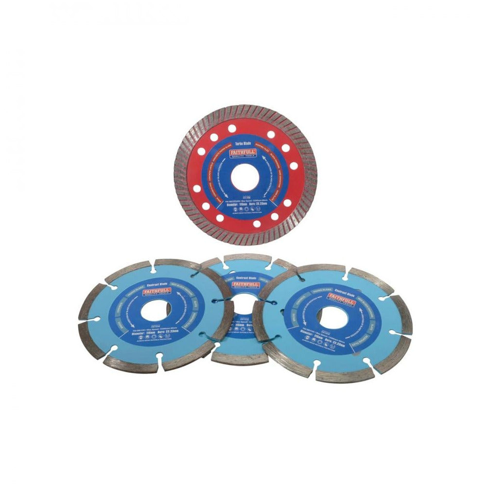 Faithfull - 4 Piece Diamond Blade Set