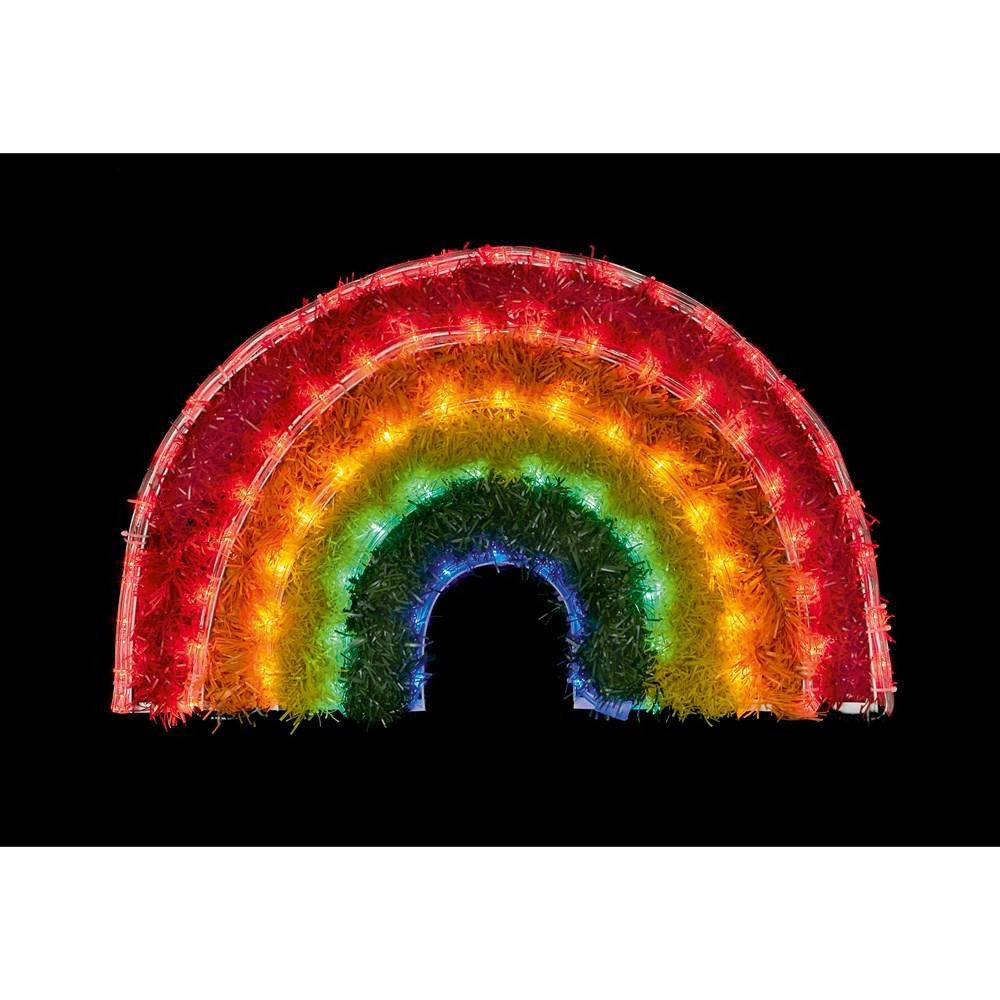 Premier - Rainbow Tinsel Rope Light - 57cm x 34cm - Red, Orange, Yellow, Green, Blue