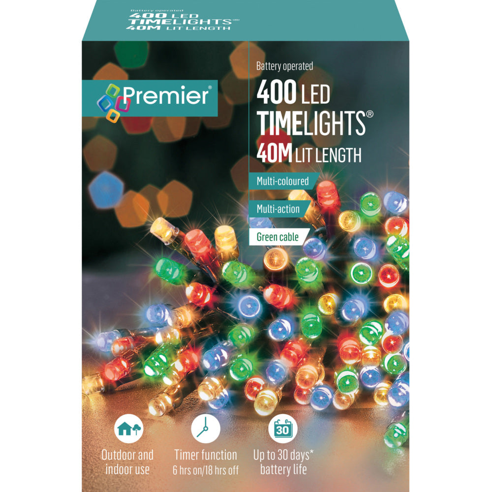400 LED Battery Operated Timelights - Multi-Coloured