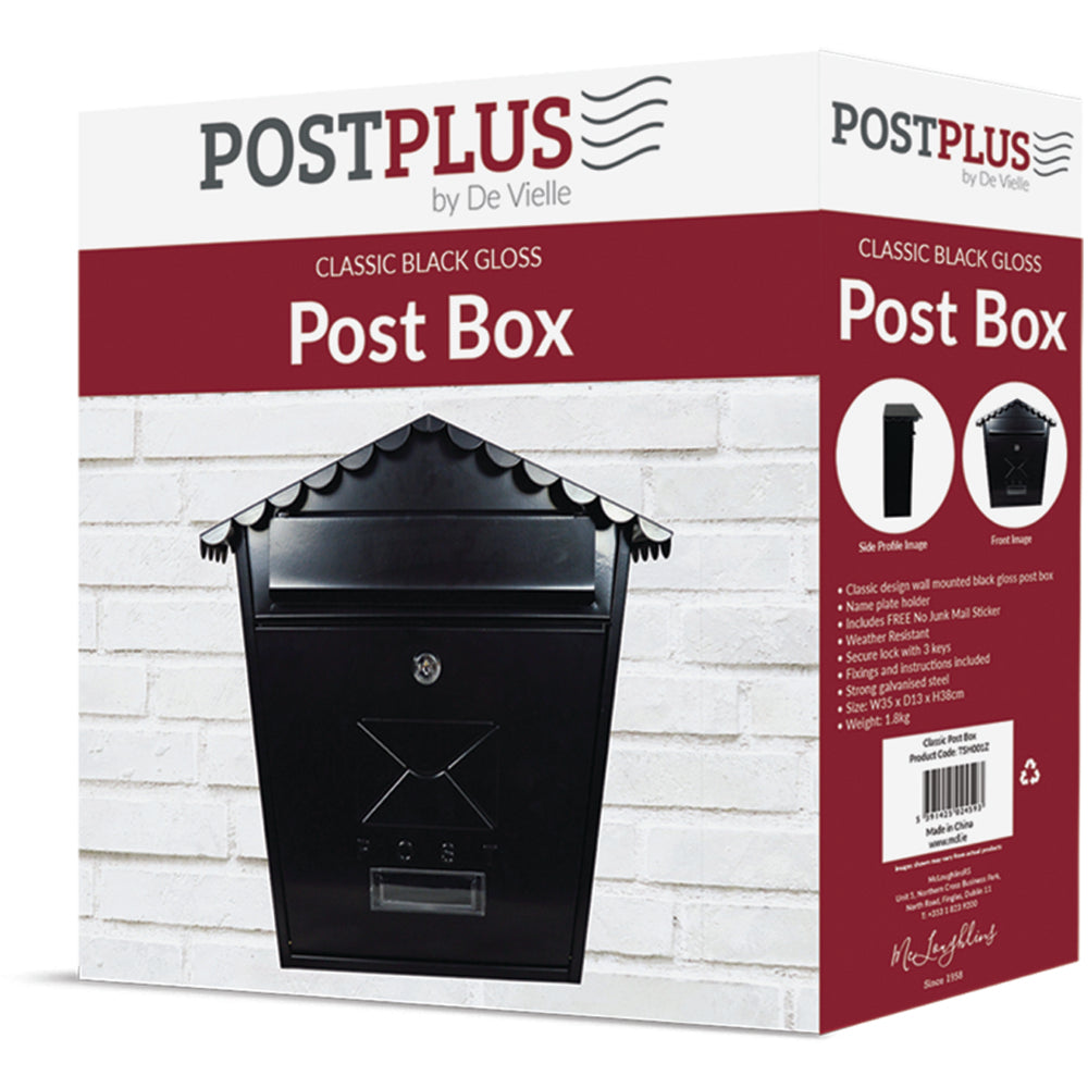 Classic Black Gloss Post Box