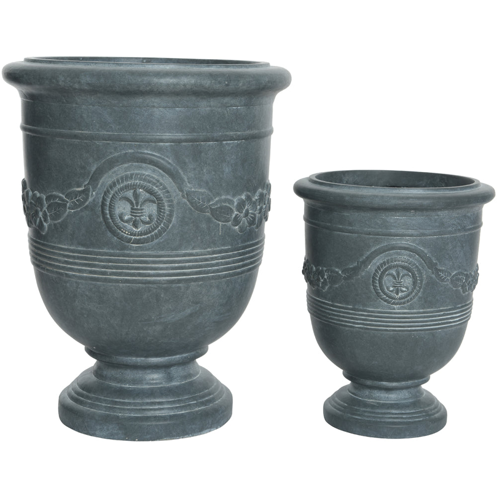 Fibre Clay Claire Set of 2 Planters - Dark Grey