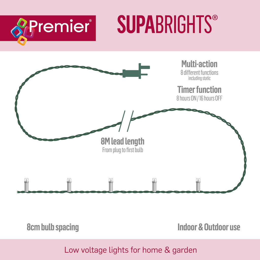 480 Multi-Action LED Supabrights with Timer-  White