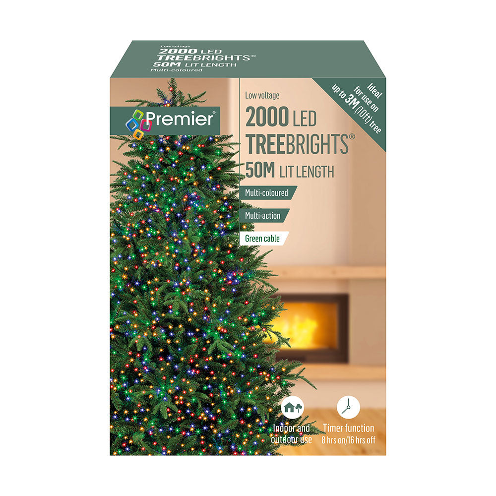 2000 LED Multi-Action Treebrights with Timer β Multi Coloured