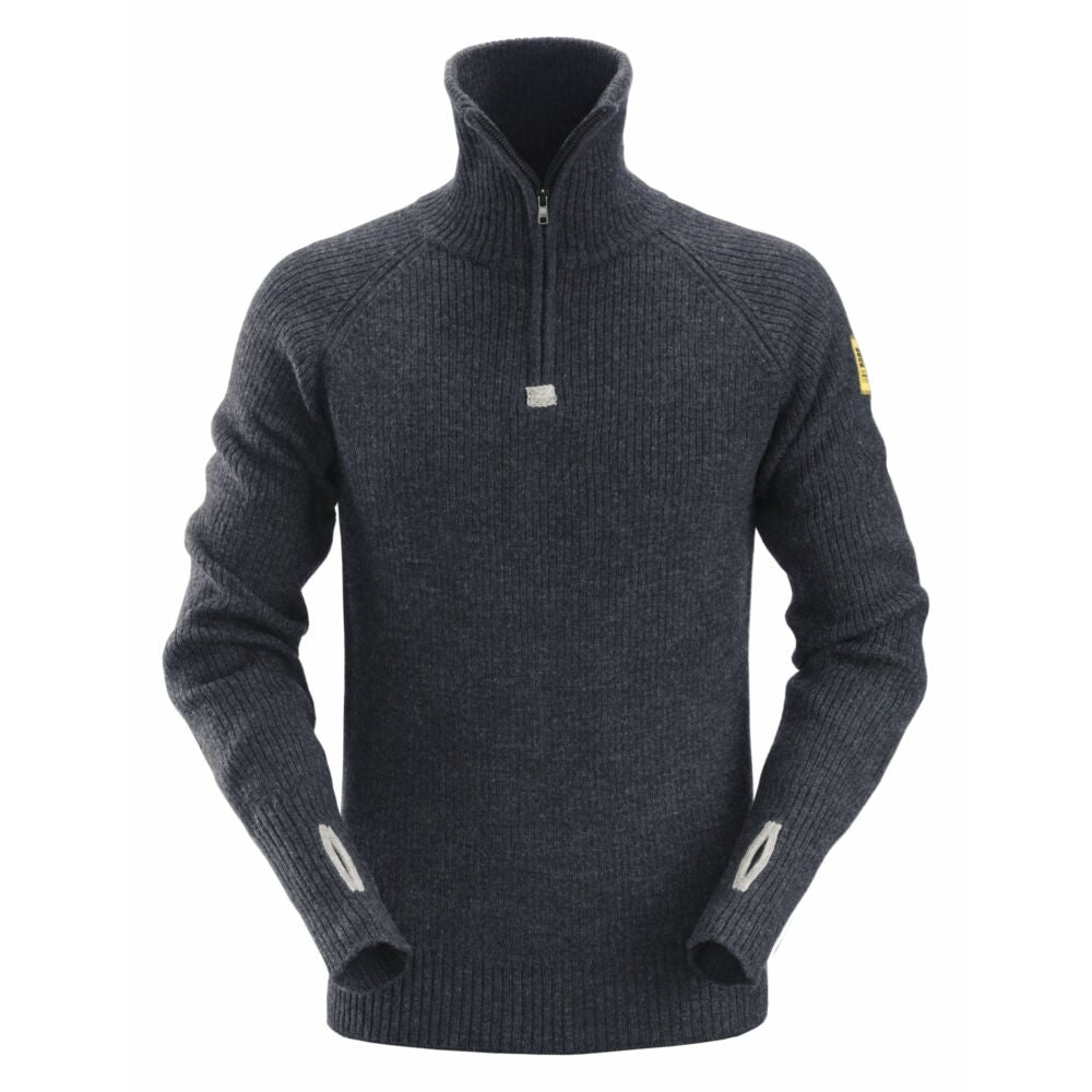Snickers - ½-Zip Wool Sweater - Navy