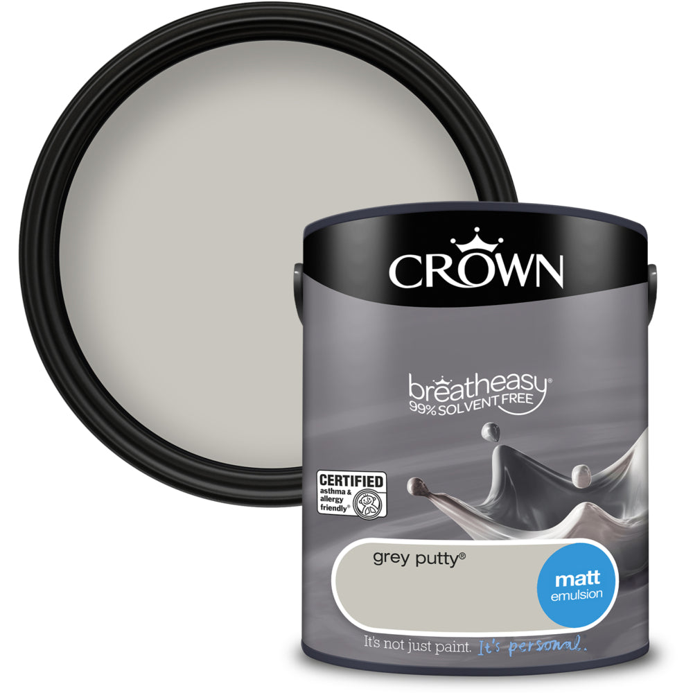 Crown Matt Emulsion Grey Putty 5L