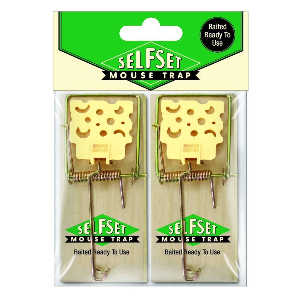 Self Set Wooden Mouse Trap - Twinpack