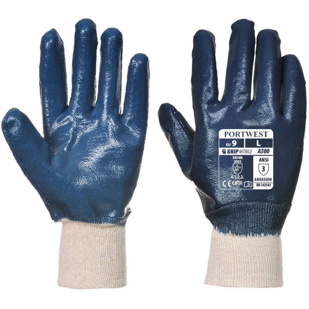 Portwest - A300 Nitrile Knitwrist Glove - Navy