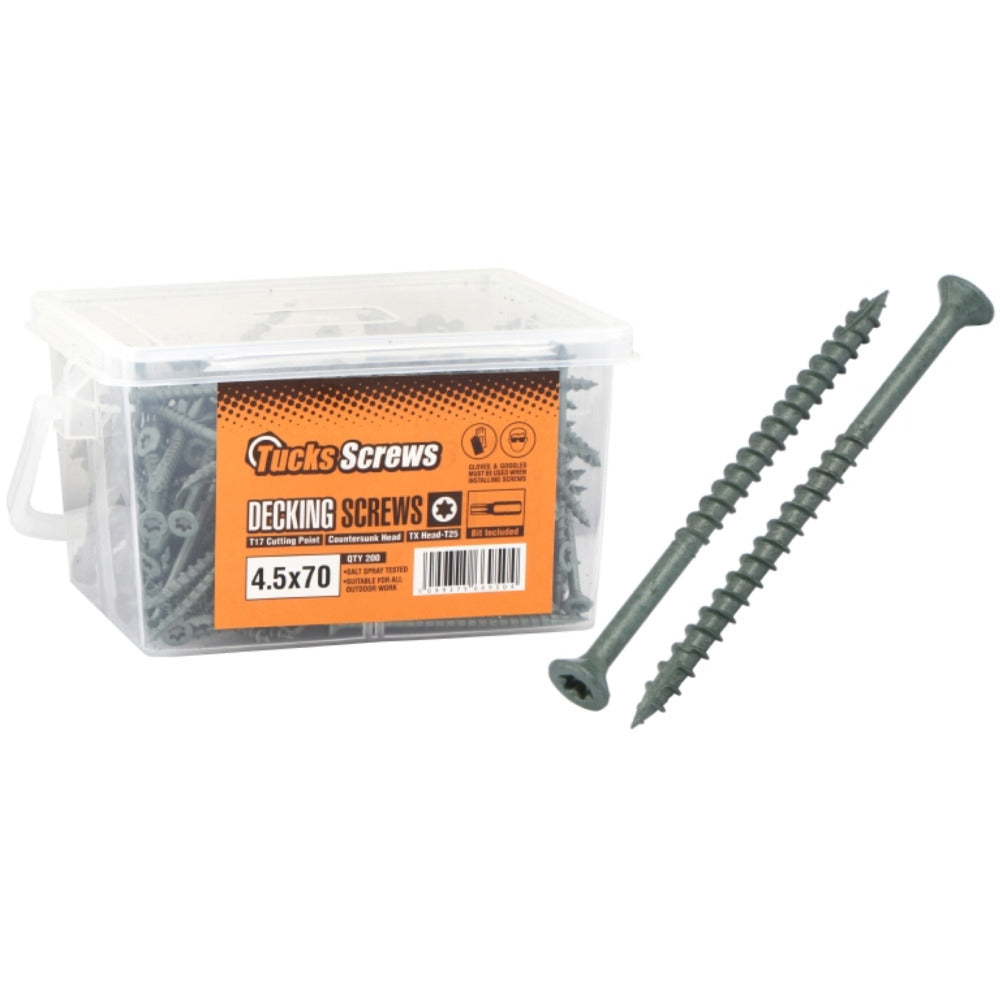 Tucks - Decking Green 200pce Tub 4.5x50mm (Carton Qty: 10 Tubs)
