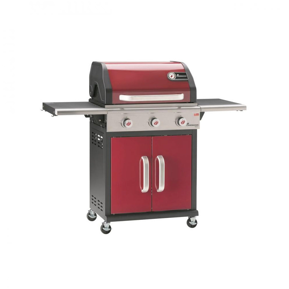 Landmann - Triton 3.0 Burner PTS Gas BBQ - Bordeaux Red - Bordeaux Red