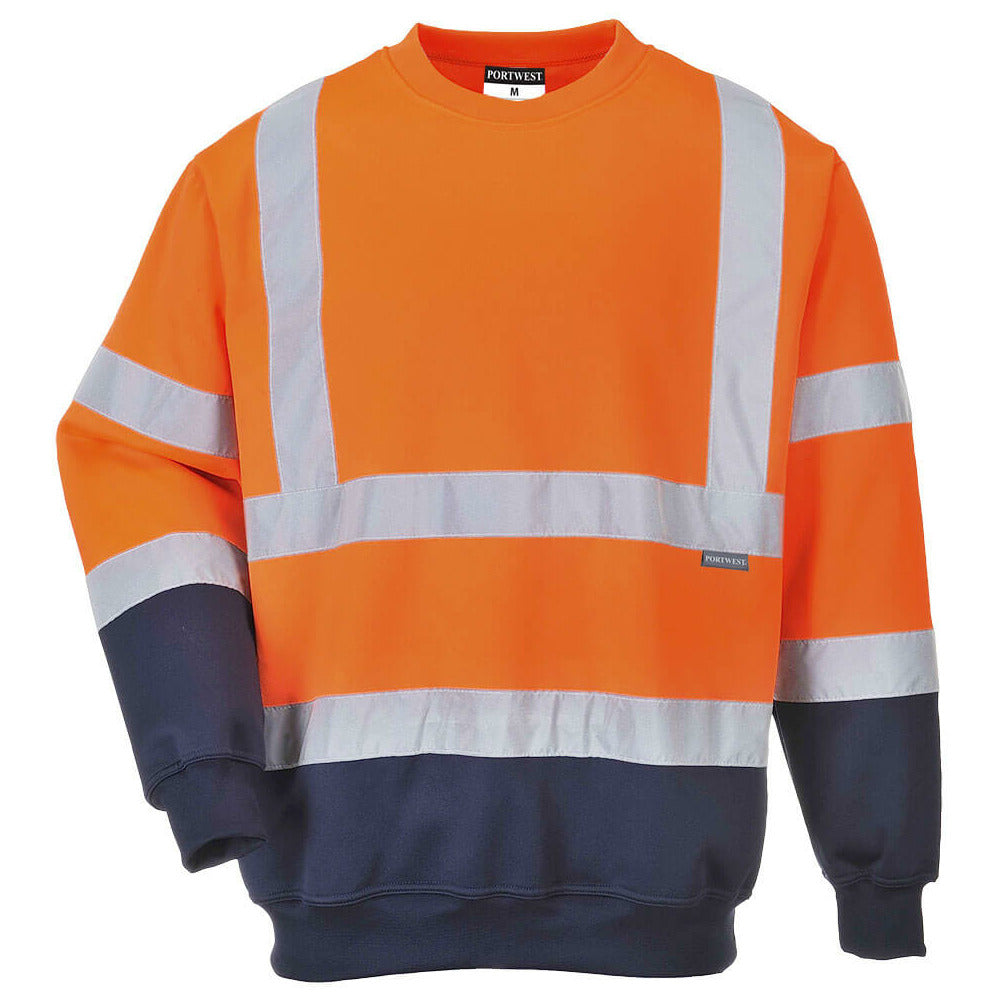 Portwest - Two Tone Hi-Vis Sweatshirt - Orange/Navy