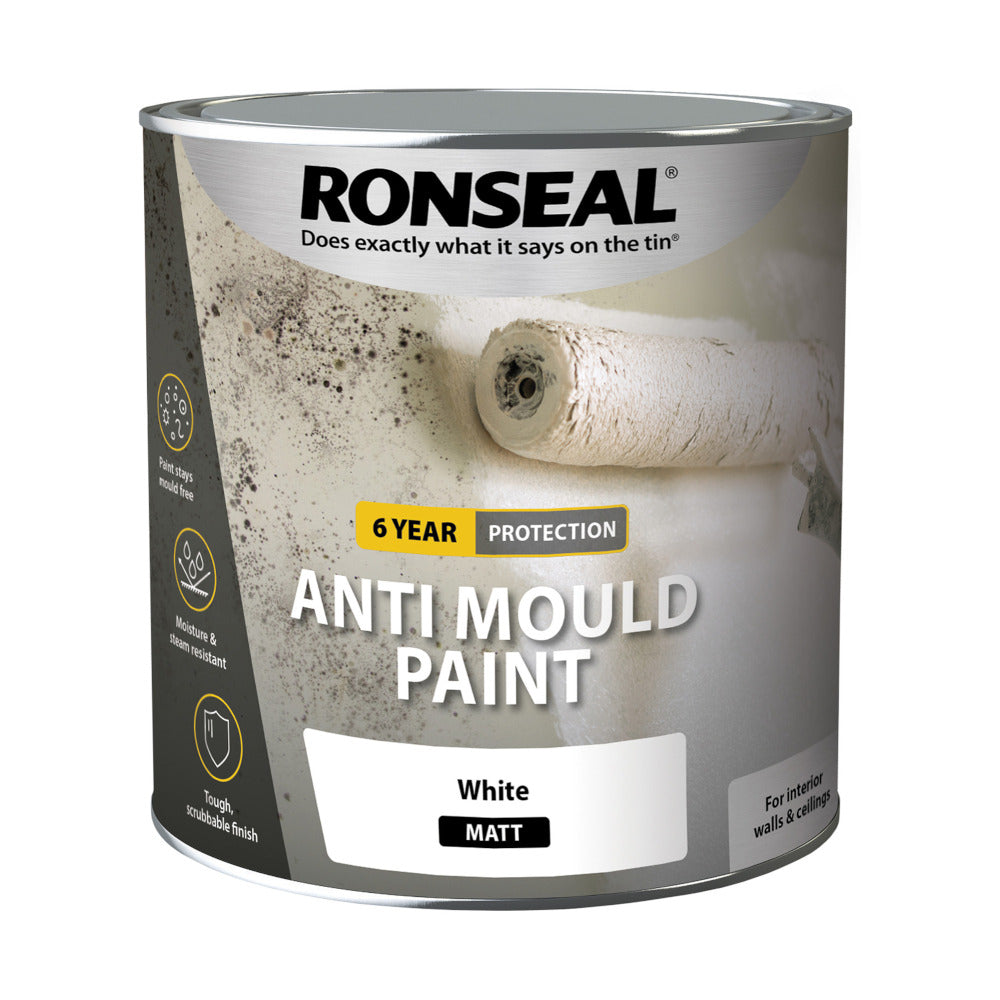 Ronseal 6 Year Anti Mould Paint White Matt 2.5L