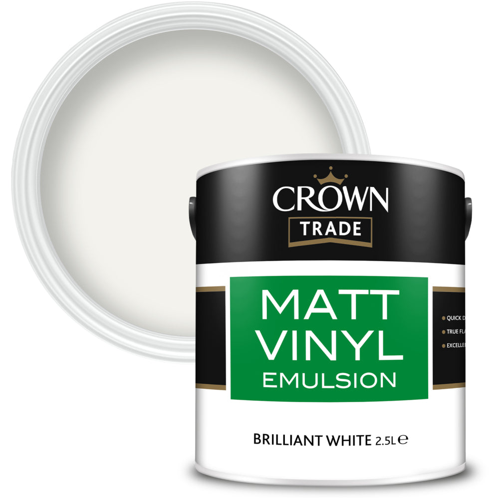 Crown Trade Matt Emulsion Brilliant White 2.5L