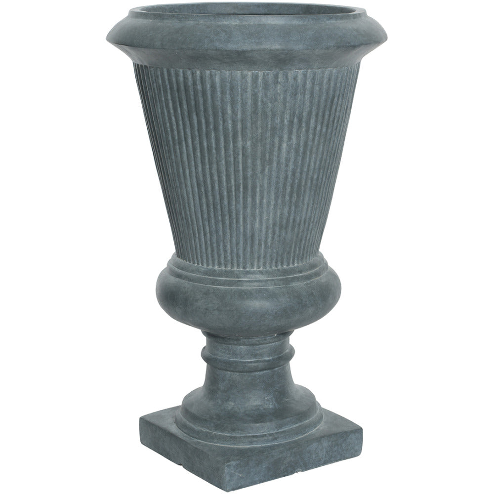 Fibre Clay Anna Large Urn Garden Planter - Dark Grey