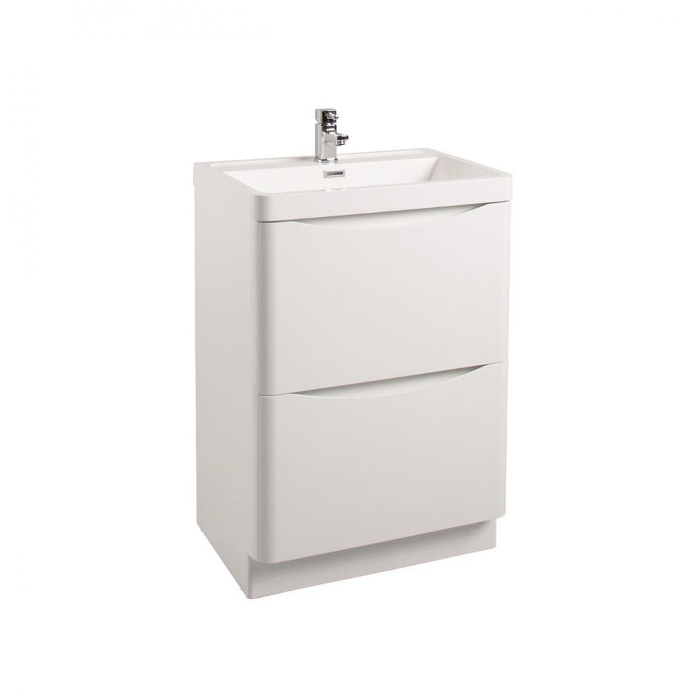 Bali - Floor Standing Vanity Unit & Basin Gloss White - 60cm
