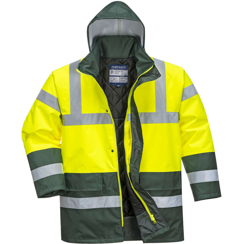 Portwest - Hi-Vis Contrast Traffic Jacket - Yellow/Green