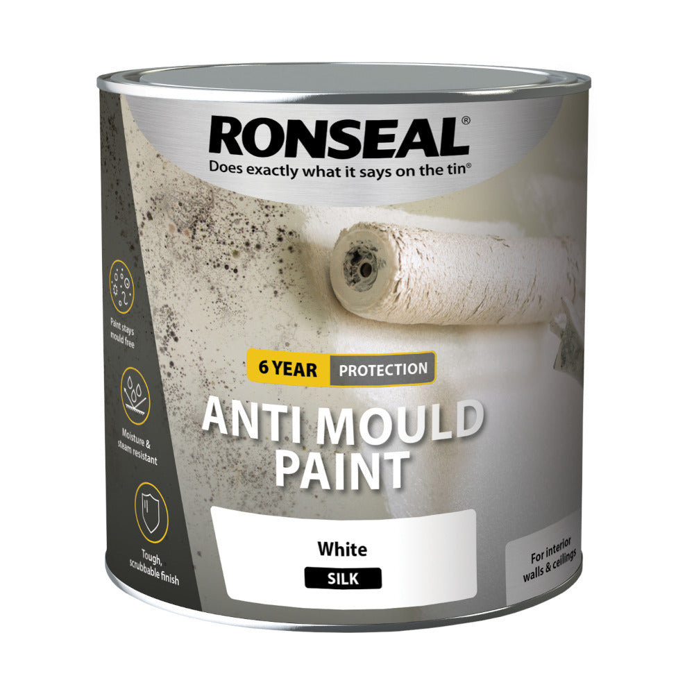 Ronseal 6 Year Anti Mould Paint White Silk 2.5L
