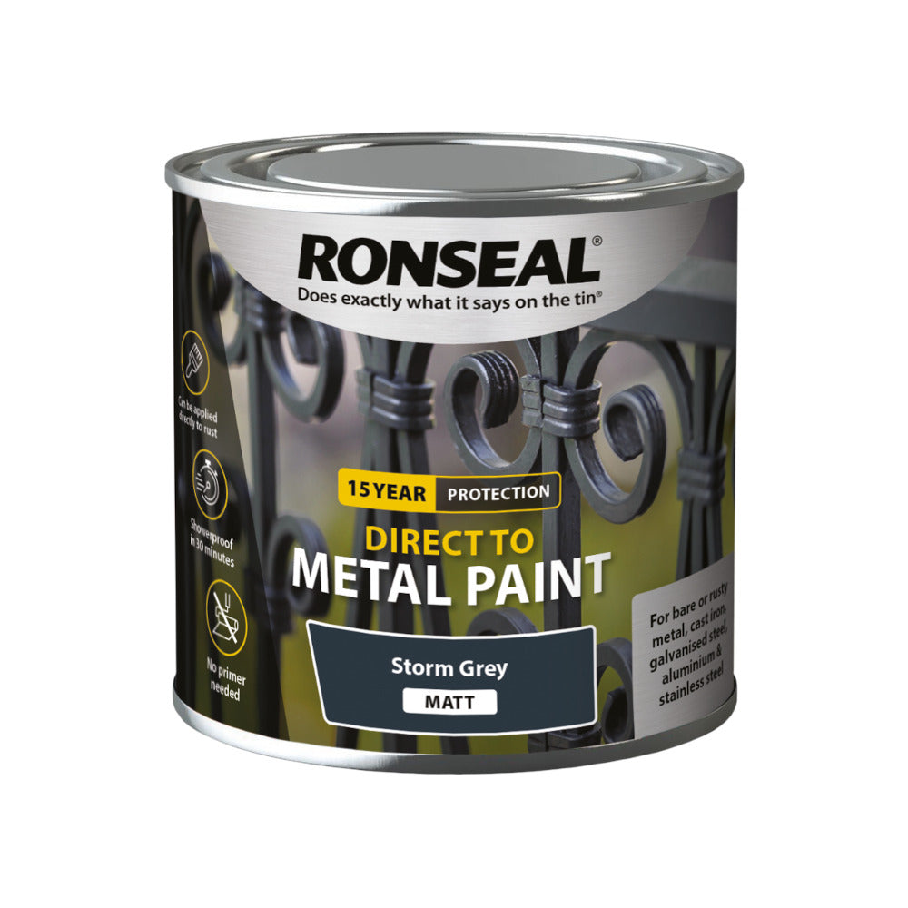 Ronseal Direct to Metal Paint Storm Grey Matt 250ml