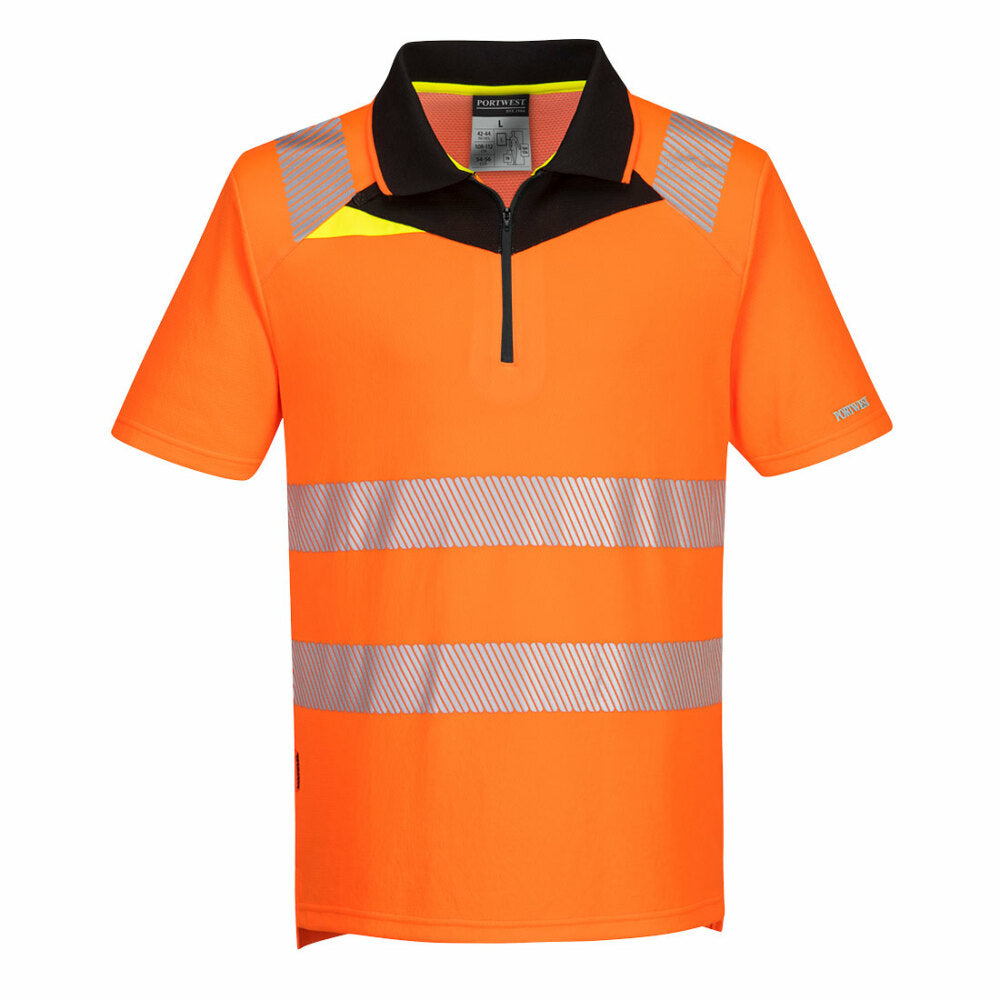 Portwest - DX4 Hi-Vis Polo Shirt S/S - Orange/Black