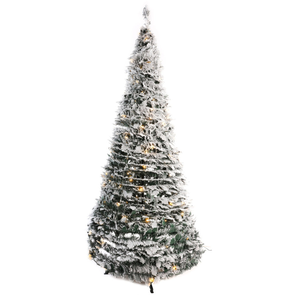 Jingles Pre-Lit Holly Flock Pop-Up Tree - 6ft