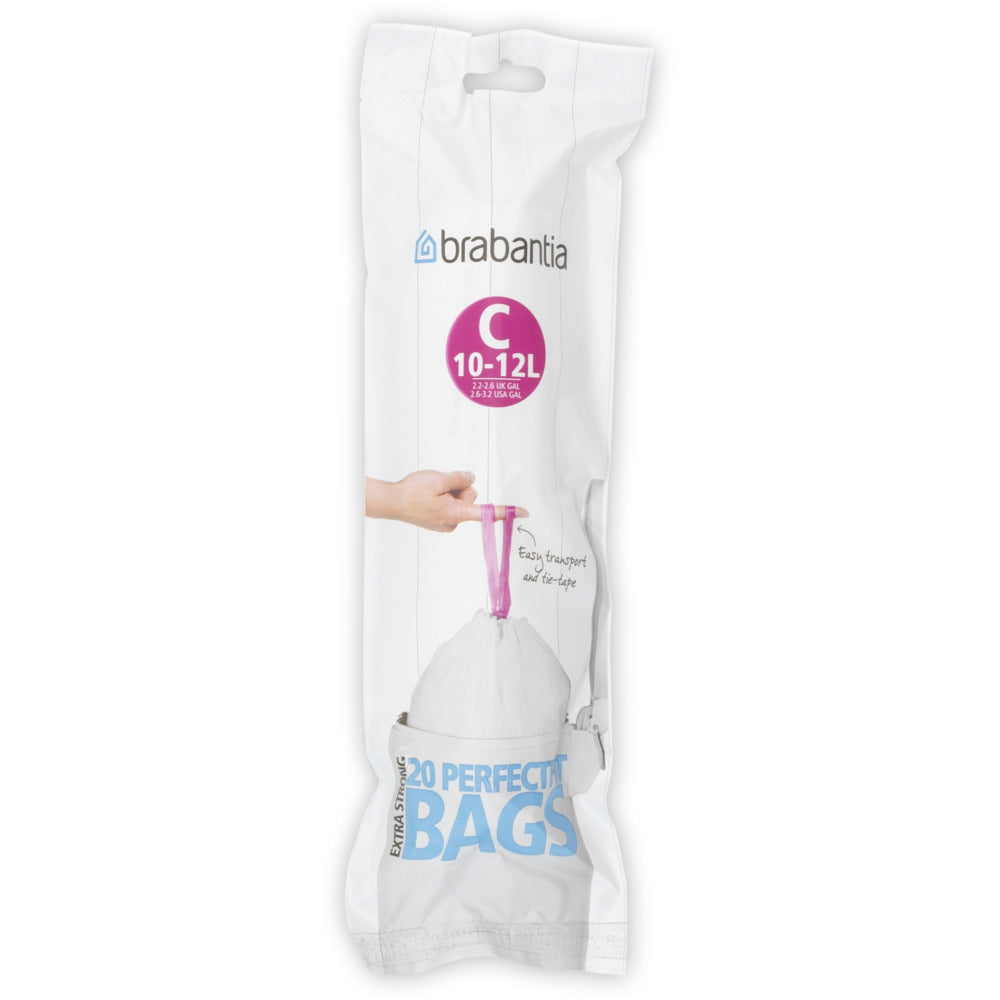 Brabantia - Perfect Fit bags Code C 10-12L 20 pcs - White