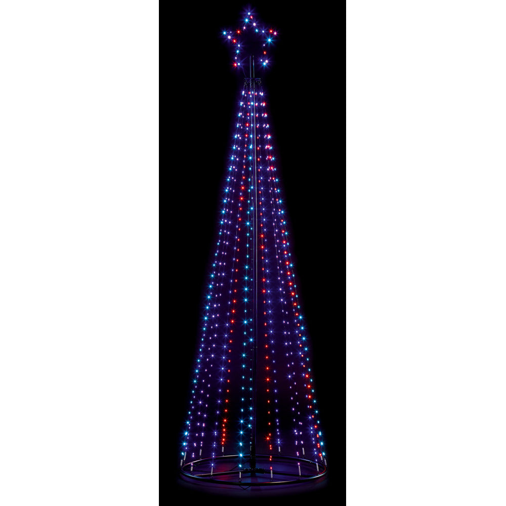 LED Microbrights Rainbow Pyramid Tree - 2.5m (8ft)