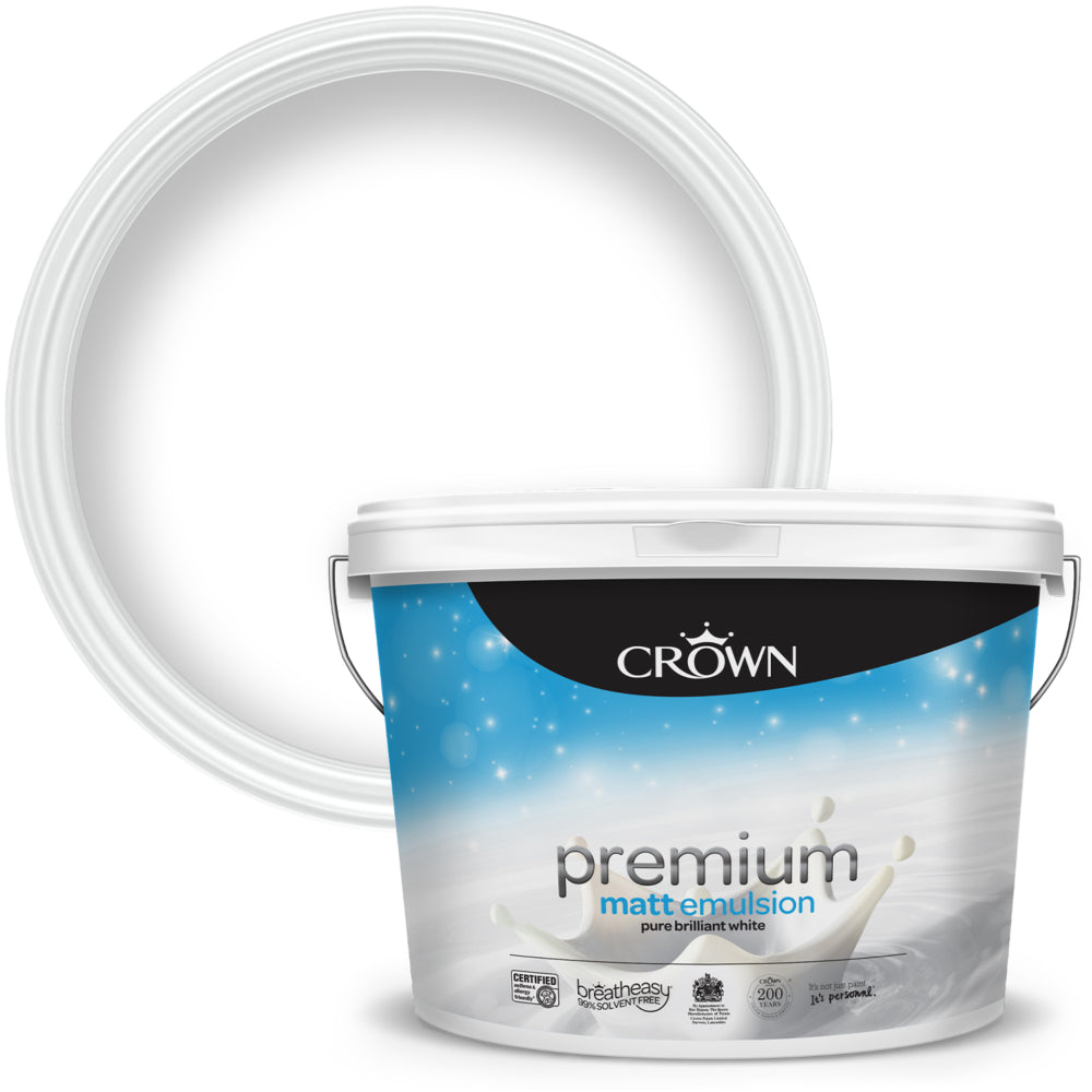 Crown Matt Emulsion Brilliant White 10L