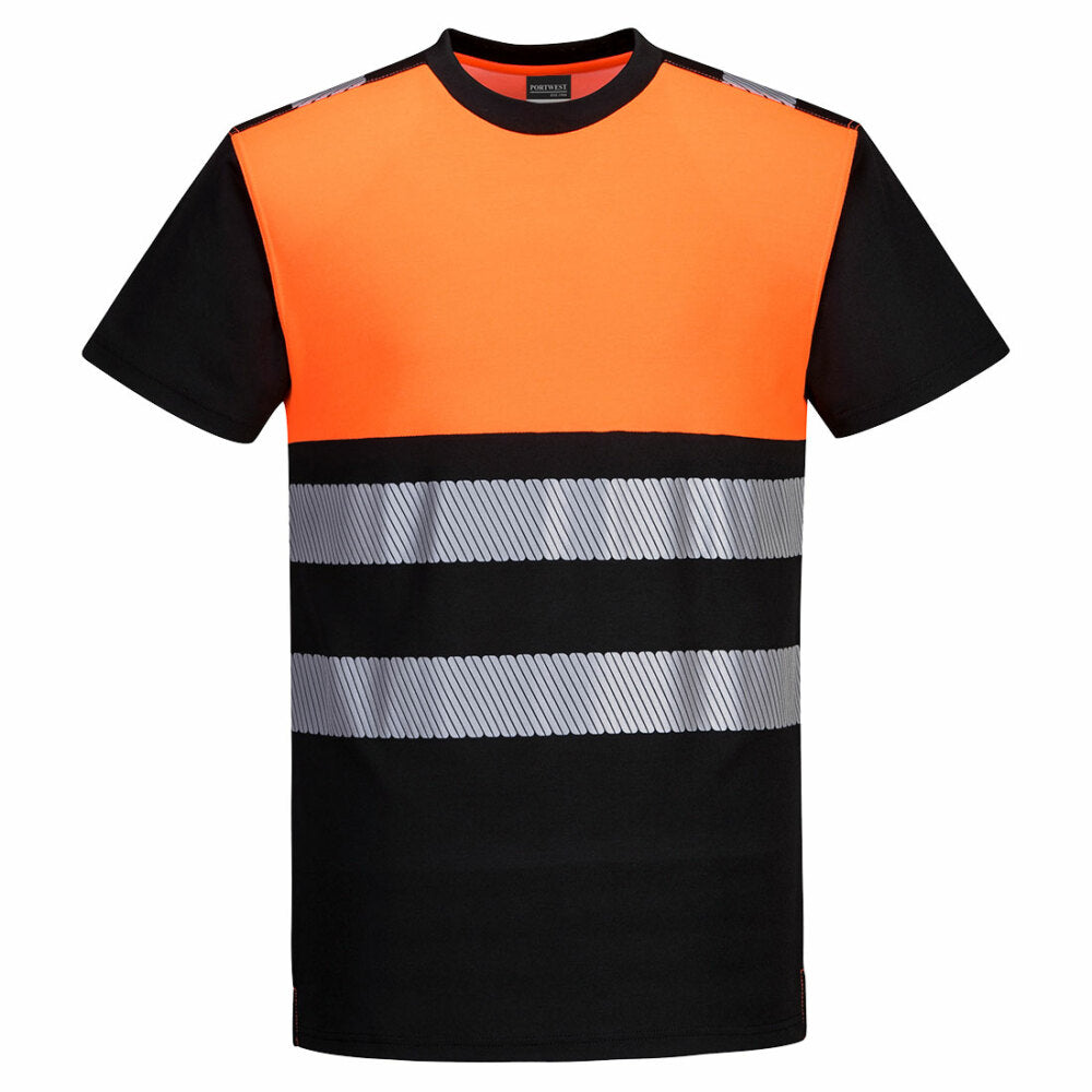 Portwest  - PW3 Hi-Vis Class 1 T-Shirt - Black/Orange