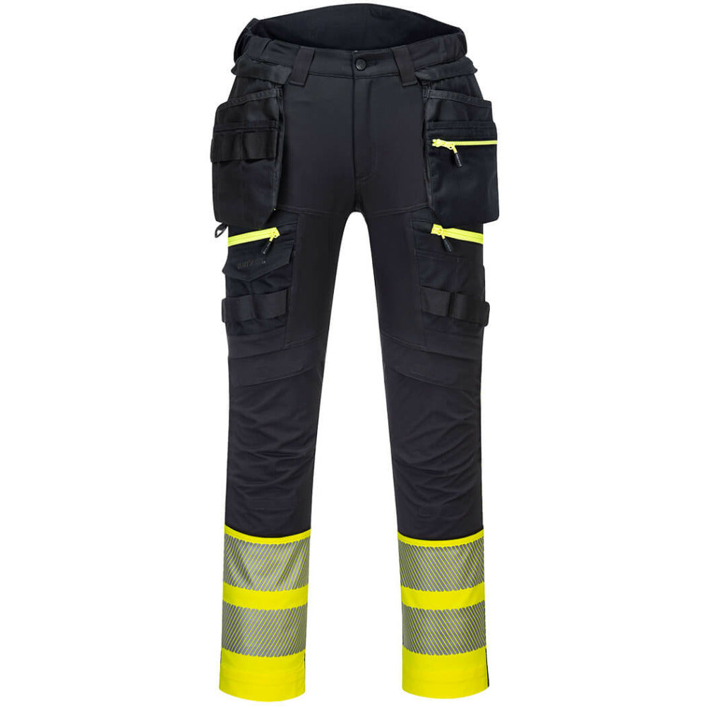 Portwest - DX4 Hi-Vis Class 1 Holster Pocket Trouser - Yellow/Black