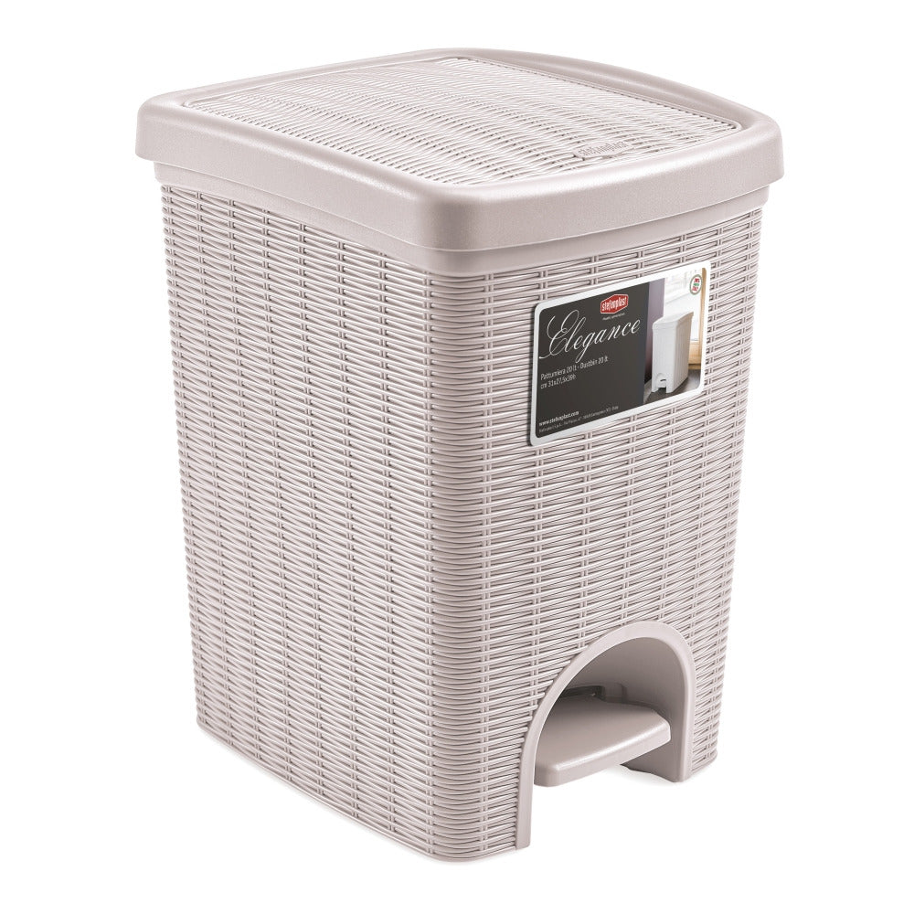 Dosco - Elegance Large Dustbin 20L 31 x 27.5 x 39cm Beige