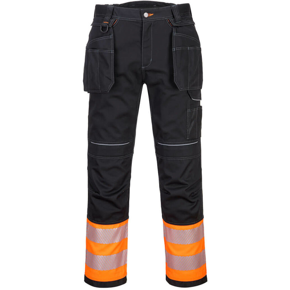 Portwest - PW3 Hi-Vis Class 1 Holster Trouser - Orange/Black
