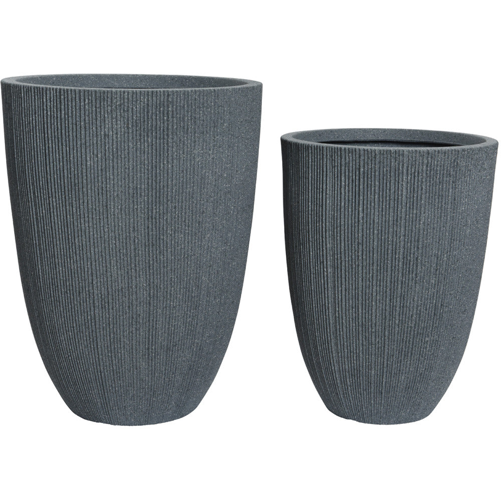 Lennox Plastic Planter Set of 2 - Grey