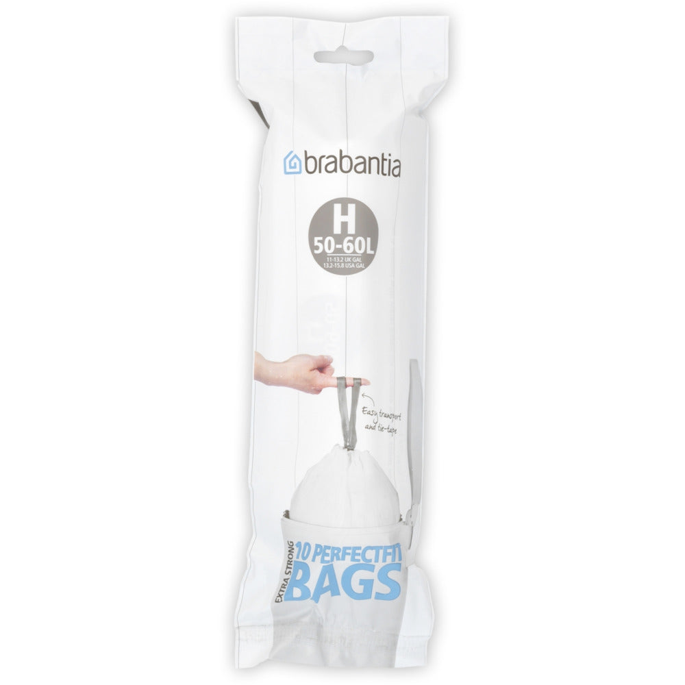 Brabantia - Perfect Fit Bags Code H 50-60L 10 pcs - White