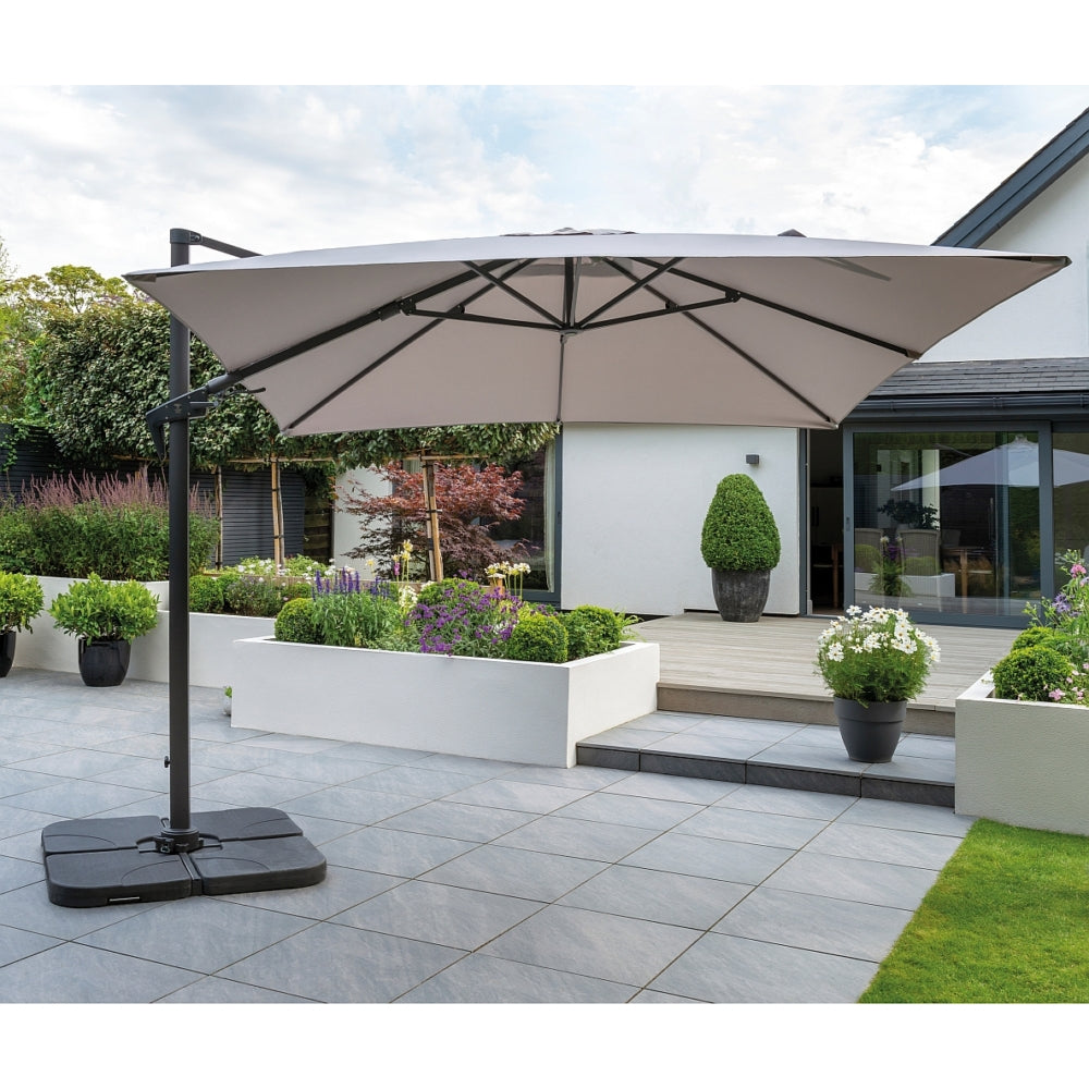 Royce Executive Cantilever Soft Grey Parasol - 3m