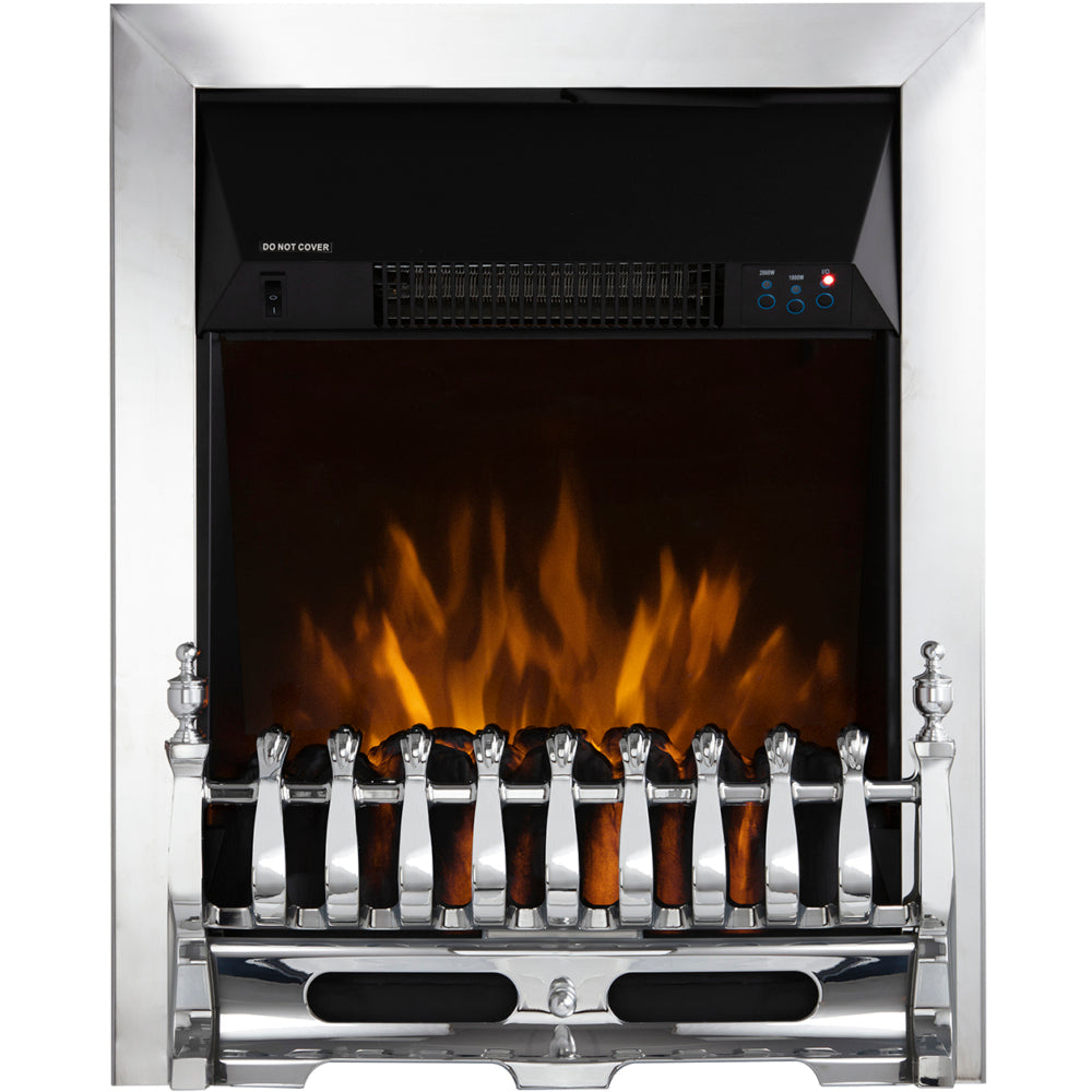 Whitby Electric Fire Inset with Remote Control Chrome - 2kw