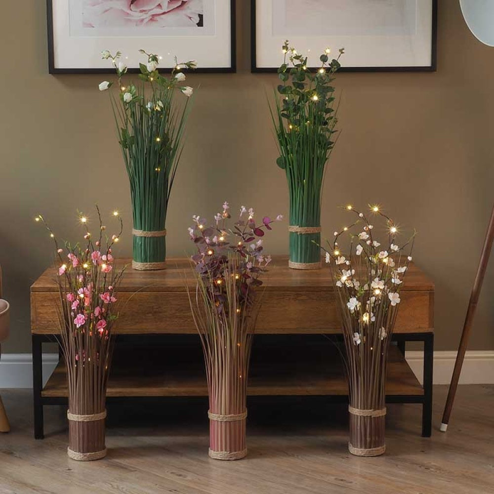 Faux Decor - Faux Bouquet - In-Lit Pink Blossom
