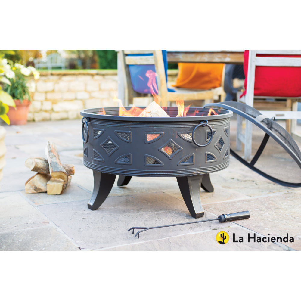Diamond Deep Steel Firepit with Grill
