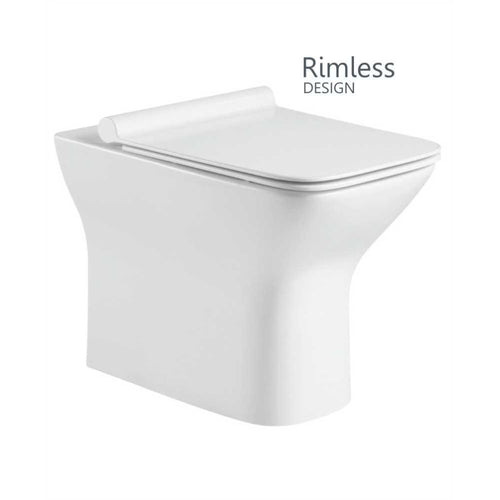 Claire Back to wall Rimless WC - Slim Soft Close Seat - 550 x 410 x 365mm